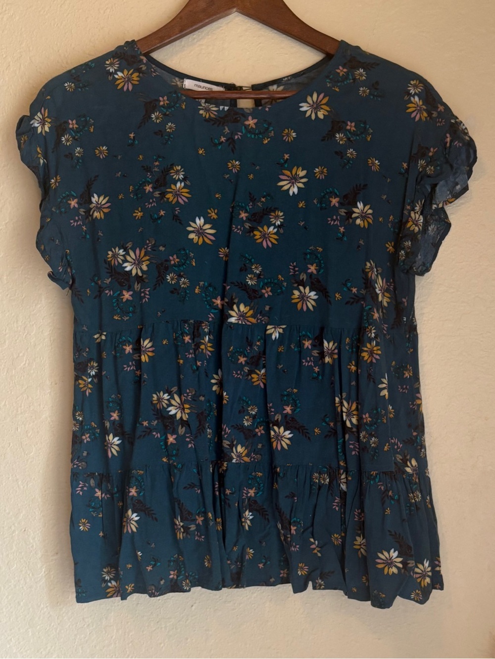 Maurice's fall floral babydoll top size medium